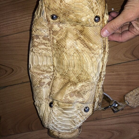 PRADA Limited Edition Tan Beige Python Snakeskin Leather Hobo Bag Purse Handbag - Picture 16 of 16